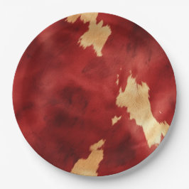 Prato De Papel Animal de cochicho vermelho ocidental