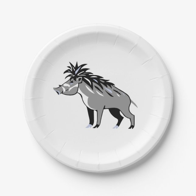 Prato De Papel Animal - WARTY PIG - Warthog - Wildlife - Nature (Frente)