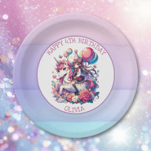 Anime Girl no Unicorn Birthday Personalizado