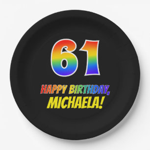 Prato De Papel Aniversário da 61ruas: Negrito, Divertido, Simples