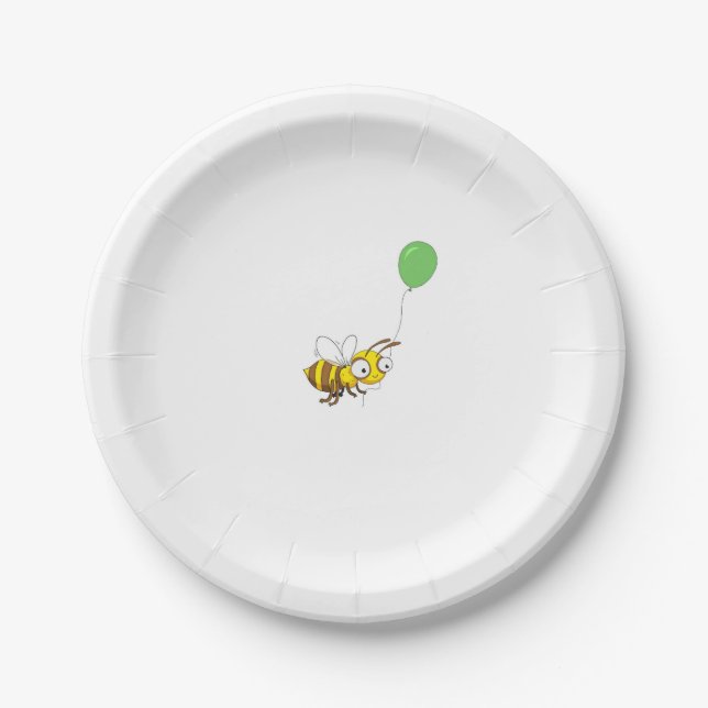 Prato De Papel Aniversário da Abelha Bumble personalizado (Frente)