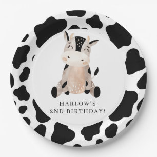 Prato De Papel Aniversário da Fazenda da Santa Vaca