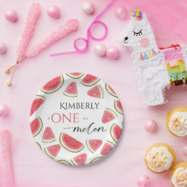 Prato De Papel Aniversário da Melancia, Um na Festa de aniversári