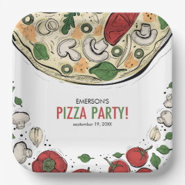 Prato De Papel Aniversário da Pizza Party