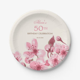 Prato De Papel Aniversário da primavera Sakura Cherry Blossom Pin