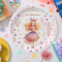 Aniversário da princesa rosa fofa e balões