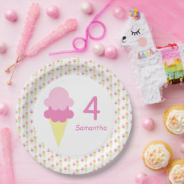 Prato De Papel Aniversário da sorvete