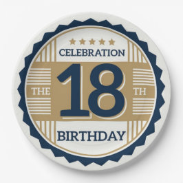 Prato De Papel Aniversário de 18 anos