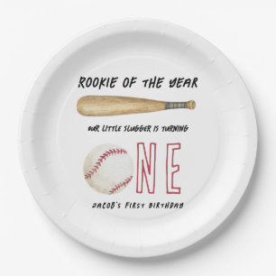 Prato De Papel Aniversário de 1 ano do Rookie of the Year Basebal