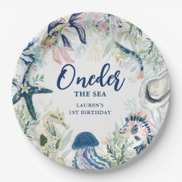 Prato De Papel Aniversário de 1 ano Oneder the Sea Coastal