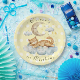 Prato De Papel Aniversário de 1 ano personalizável