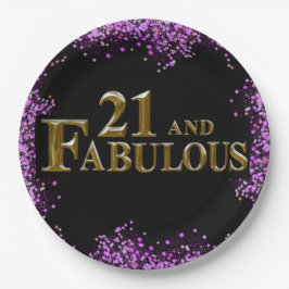 Prato De Papel Aniversário de 21 anos