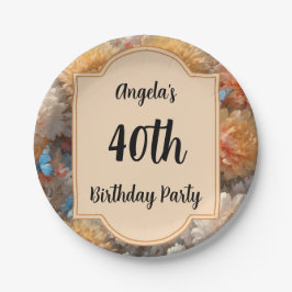 Prato De Papel aniversário de 40 anos