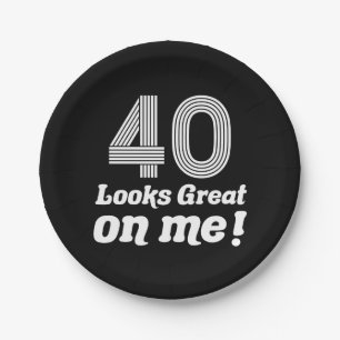 Prato De Papel Aniversário de 40 anos Engraçado Para Ela