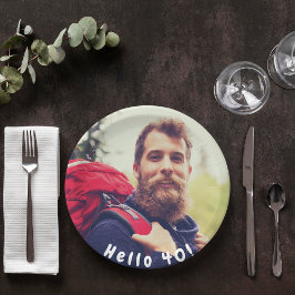 Prato De Papel aniversário de 40 anos personalizado saudação de f