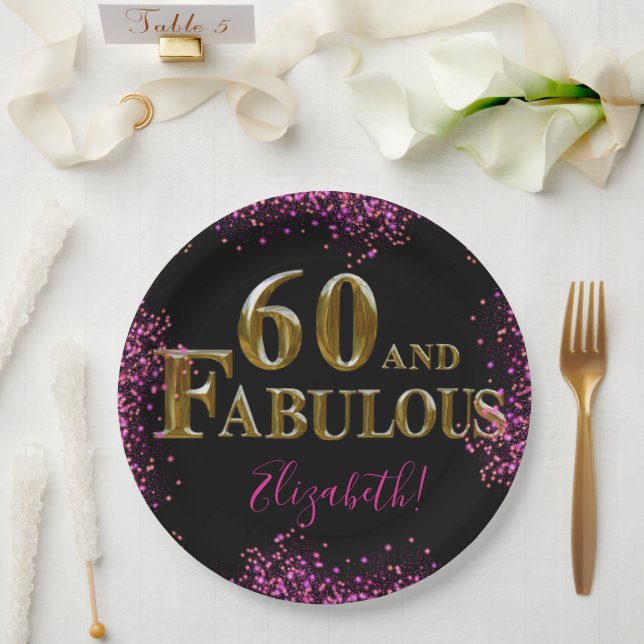 Prato De Papel Aniversário de 60 anos (Casamento)