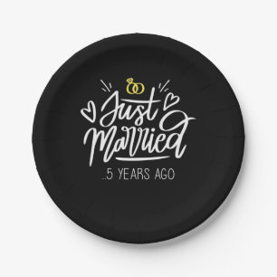 Prato De Papel Aniversário de Casamento de 5