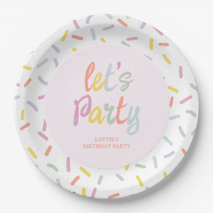 Prato De Papel Aniversário de Confeitos Pastel 