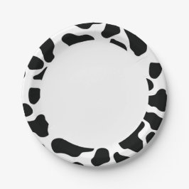 Prato De Papel Aniversário de Couro de Vaca Fofo