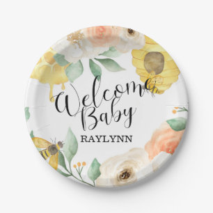 Prato De Papel Aniversário de criança, abelha de mel, Placa de pa