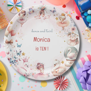 Prato De Papel Aniversário de criança dançarina de ballet fofa da