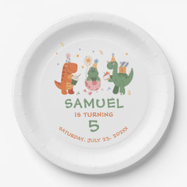 Prato De Papel Aniversário de criança de dinossauros infantis col