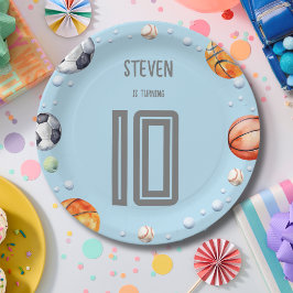 Prato De Papel Aniversário de criança de esportes de esferas