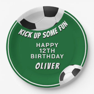 Prato De Papel Aniversário de criança De Futebol Da Bola De Futeb