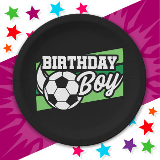 Prato De Papel Aniversário de criança de futebol de futebol