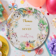 Aniversário de criança de safari selvagem dourado