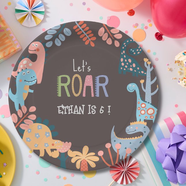 Prato De Papel Aniversário de criança do vamos Dinos (Criador carregado)