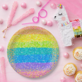 Prato De Papel Aniversário de criança - Partido Rainbow