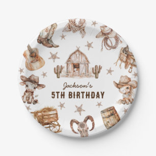 Prato De Papel Aniversário de criança Rodeo Cowboy