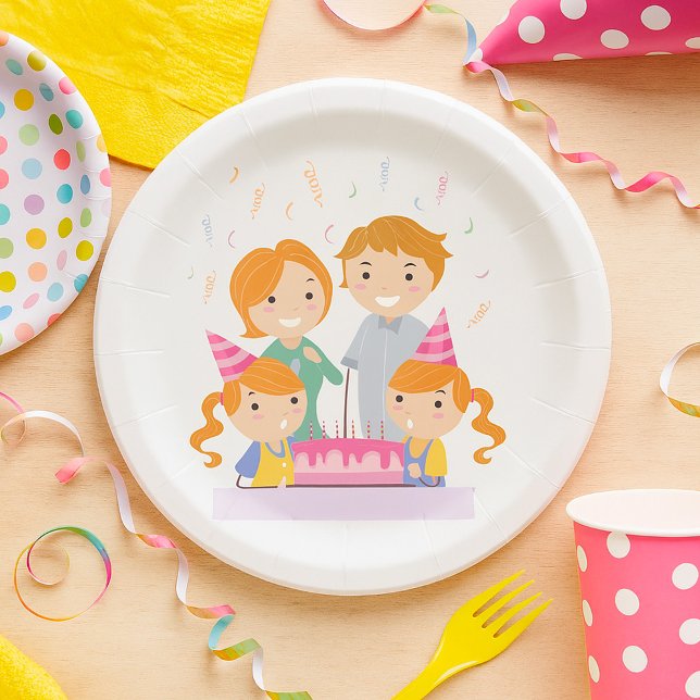 Prato De Papel Aniversário de Gêmeas (Criador carregado)