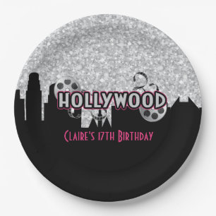 Prato De Papel Aniversário de Hollywood