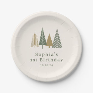 Prato De Papel Aniversário de inverno