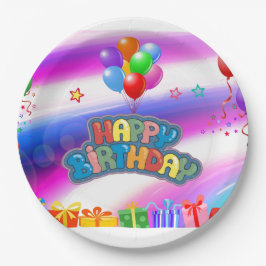 Prato De Papel Aniversário de Placas de Papel