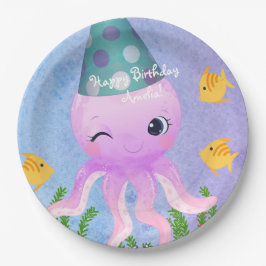 Prato De Papel Aniversário de polvos de papel