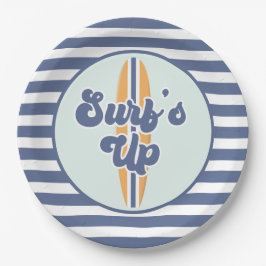 Prato De Papel Aniversário de surfboard surf
