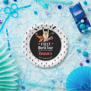 Prato De Papel Aniversário de um ano de Rockstar Punk Legal