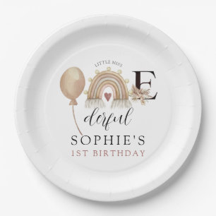 Prato De Papel Aniversário de uma Rainbow Girl maravilhosa
