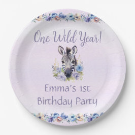 Prato De Papel Aniversário de Zebra Floral Puro