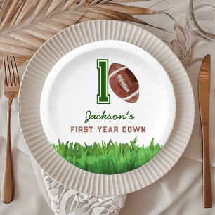 Prato De Papel Aniversário do 1º Ano de Futebol
