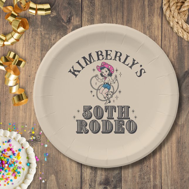 Prato De Papel Aniversário do 50º Rodeio Ocidental (Criador carregado)