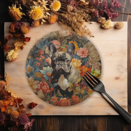 Prato De Papel Aniversário do Buldogue Francês Jardim Francês