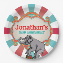 Aniversário do Circo Vintage Azul-Teal Vermelho