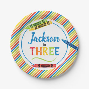 Prato De Papel Aniversário do Colorir Festa de Arte Crayon