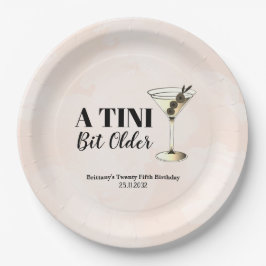 Prato De Papel Aniversário do Coquetel Martini Mais Velho