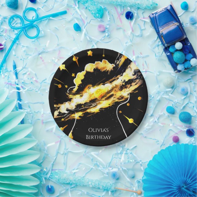 Prato De Papel Aniversário do Espaço Divertido Encantado (Festa)