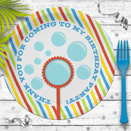 Prato De Papel Aniversário do Festa de Bolhas do Menino